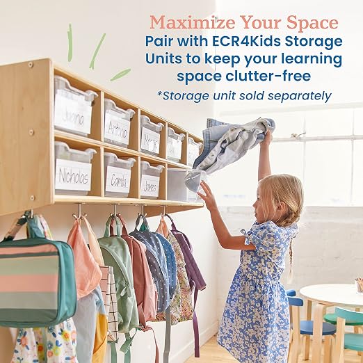 ECR4Kids Scoop Front Storage Bins, Multipurpose Organization, Clear, 10-Piece | Durable plastic, GREENGUARD Gold Certified, 1.2 gallon capacity, lightweight & nestable, built-in handle, classroom/home use