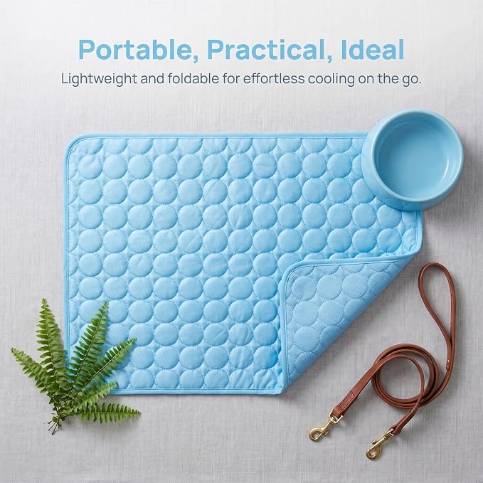 Pet Cooling Mat, ICY nap Dog mat, Portable Washable Ice Silk Cooling Pad for Dogs Cats, Breathable Foldable Mat for Large Small Dogs, Summer Cool Mat for Kennel Floor Car Sofa(Pink,M)