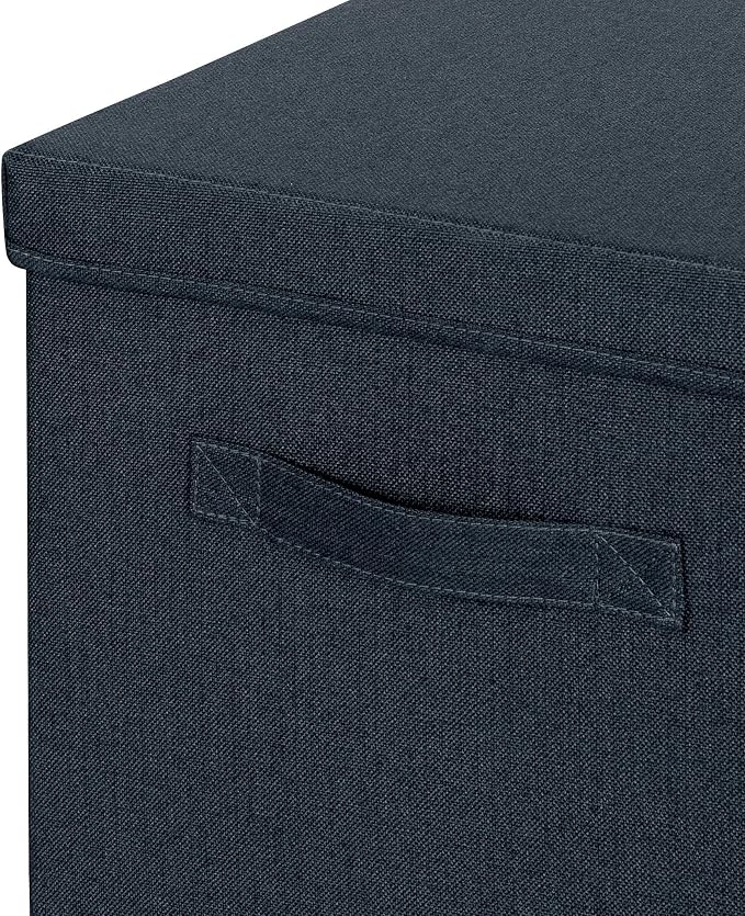Leitz Fabric Storage Box with Lid, Set of 2 Cube Storage Unit Boxes, Foldable Fabric Ottoman Storage Box, Foldable & Eco Conscious Organiser Box, Recycle Range, Velvet Grey, Large, 61450089