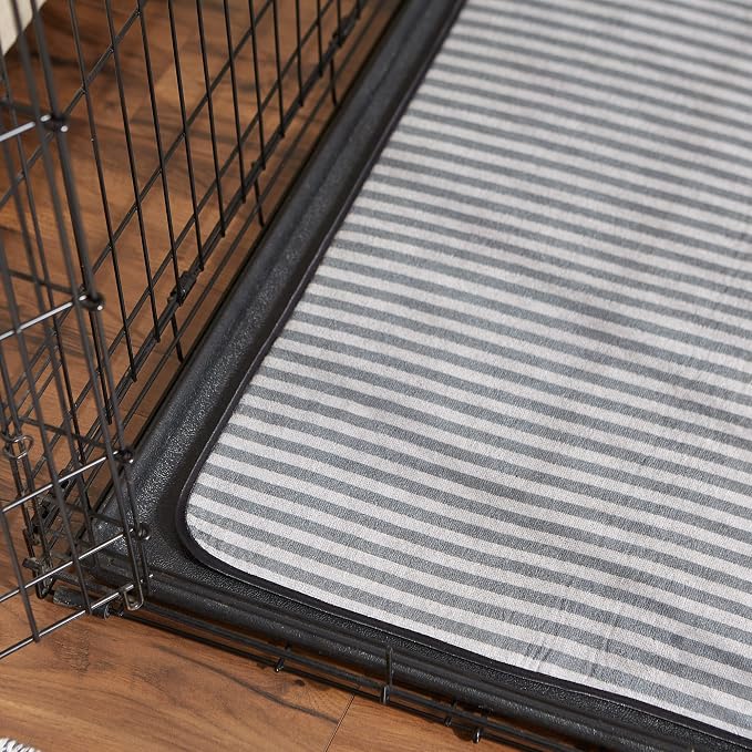 Bone Dry Striped Pet Cage Mat, X-Large - 25 x 39, Gray