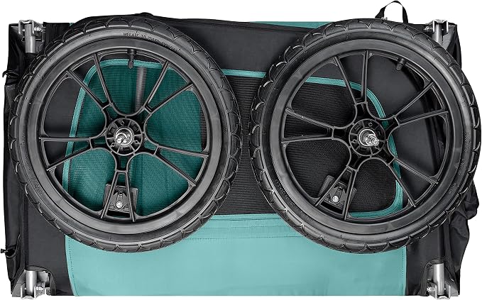 Retrospec Rover Waggin' Pet and Dog Bike Trailer with Weather-Resistant Canopy & Mesh Shield - Foldable Frame, 16in Wheels with Storage Pouch & Internal Safety Leash Supports up to 50 lbs