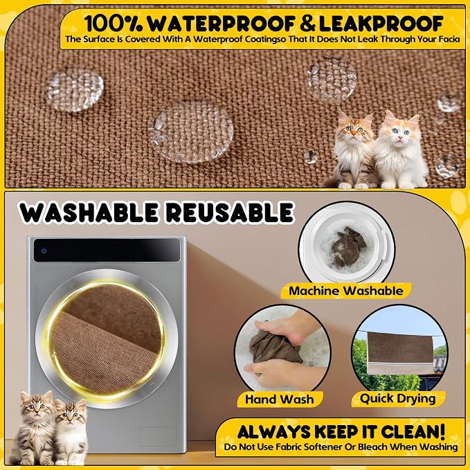 Loiion Cat Scratch Proof Furniture Protector Waterproof Sofa Cover 118"x91" | Pet-Friendly Couch Protector, Anti-Scratch & Anti-Slip Sofa Cover For Cats Dogs Kids, Machine Washable