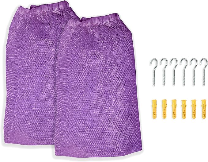 Simple Houseware 2 Pack Stuffed Animal Toy Hammock Net, Purple | Jumbo Size Corner Wall Storage for Kids Room