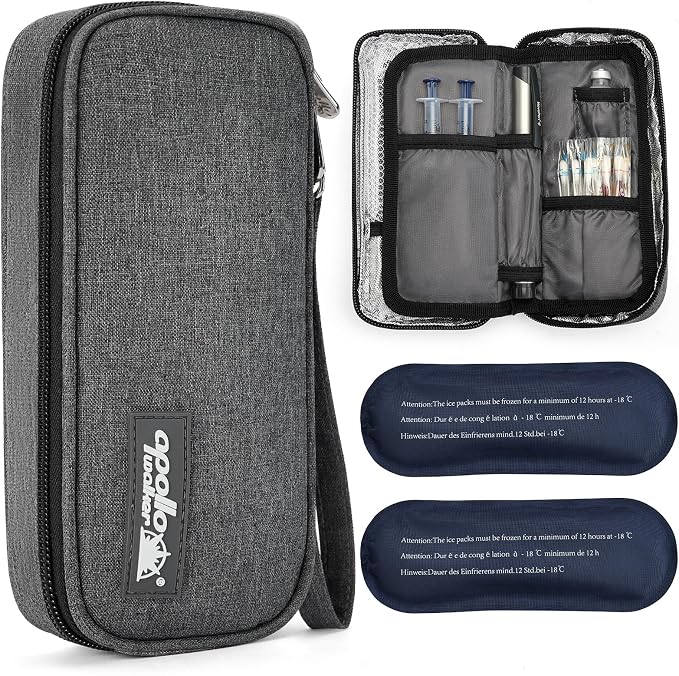 apollo walker Insulin Cooler Travel Case Diabetic Medication with Ice Packs and Insulation Liner insulin cooler travel case tsa approved