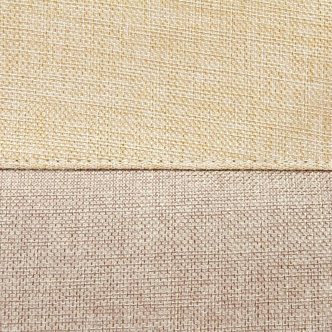 Sea Team Oversized Rectangle Canvas Open-Top Storage Baskets, 3-Pack | Collapsible Fabric Storage Bins with Handles, Closet Shelf Organizers, 22 x 15 x 13 Inches, Tan & Beige
