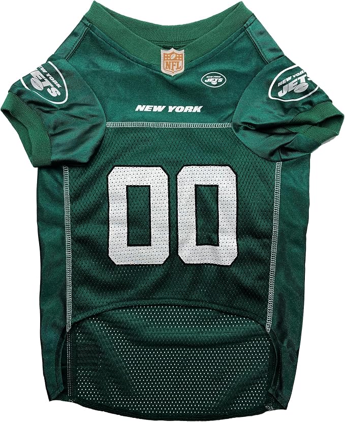 Pets First NFL New York Jets Dog Jersey, Size Medium, Football Shirt Costume for Pet, Dog Sports T-Shirt, NFL Team Clothing for Cats, Licensed Pet Apparel Available in 7 Sizes and 32 Teams