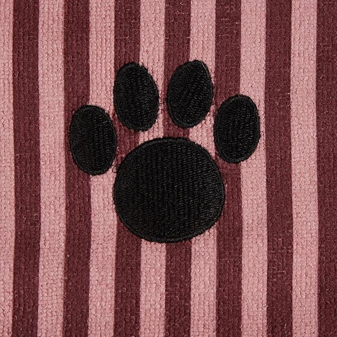 Bone Dry Pet Grooming Microfiber Towel, Striped Collection, X-Large, 41x23.5", Cranberry