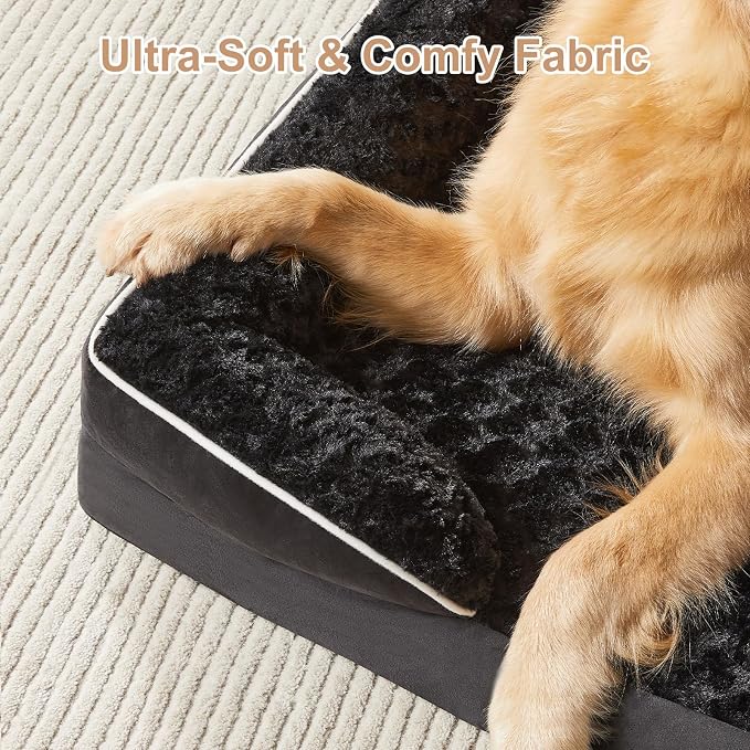 WNPETHOME Orthopedic Washable XXL Dog Bed for Senior Dog Cozy Sleep | Extra Large Waterproof Big Soft Dog Couch Sofa Bed for Dogs Relax with Removable Cover Supportive Pet Bed Black 48x35 Inch