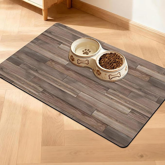 Pet Feeding Mat for Floors Waterproof Dog Mat for Food and Water Absorbent Quick Dry Non Slip mat for Cat Bowls