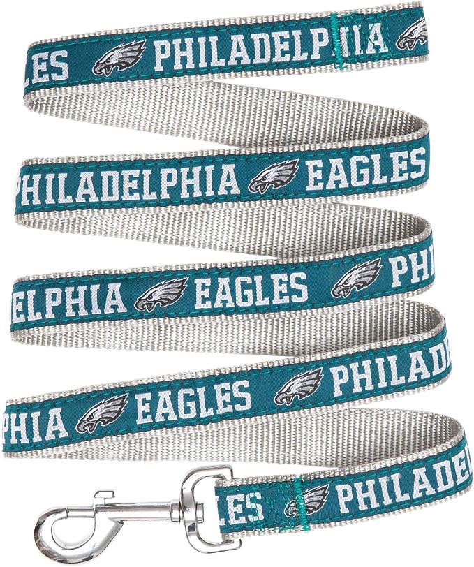 Pets First NFL Licensed Philadelphia Eagles Pet Leash, Size Small – Durable Satin Dog & Cat Walking Strap and Pet Tether with Embroidered Team Name & Logo