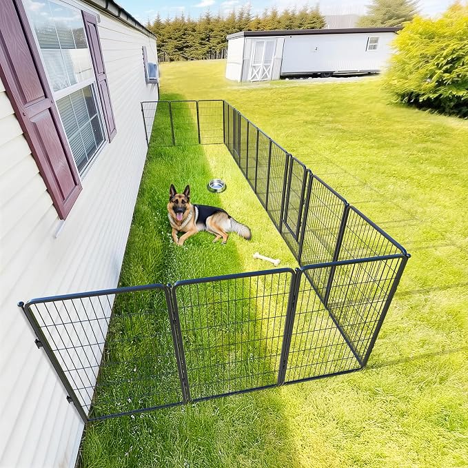 FXW Rollick Dog Playpen with Fence-to-Wall Anchors, 45"H, 16 Panels | Heavy-Duty & Easy setup Play Area, Flexible Boundaries, Indoor & Yard, For Large Dogs, Patented