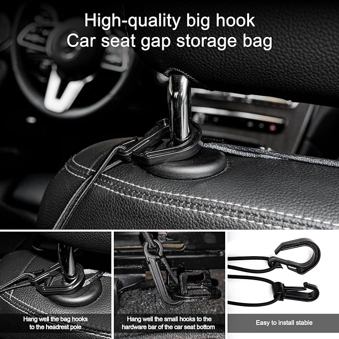 15.7×13.7" Mesh Car Organizer (3 Layers) | Between-Seat Storage Net with Pet Barrier, Holds Tissue, Purse & More – Fits SUV/Truck/Van