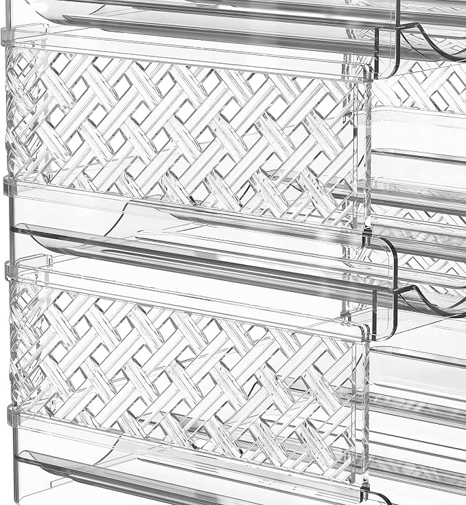 Simple Houseware Water Bottle Storage Organizer (Fits Stanley 40 oz) | 3-Tier, Stackable, Clear, Space Saving Bottle Holder for Kitchen, Pantry, and Refrigerator