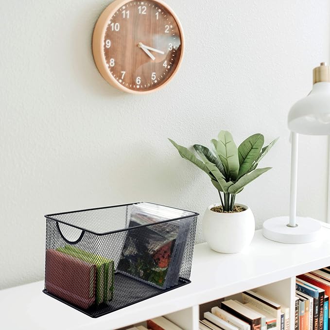 3 Pack Mesh Metal Storage Basket Organizer CD Storage Boxes | 3 Pack Mesh Metal Storage Basket Organizer CD Storage Boxes for Ofiice Home