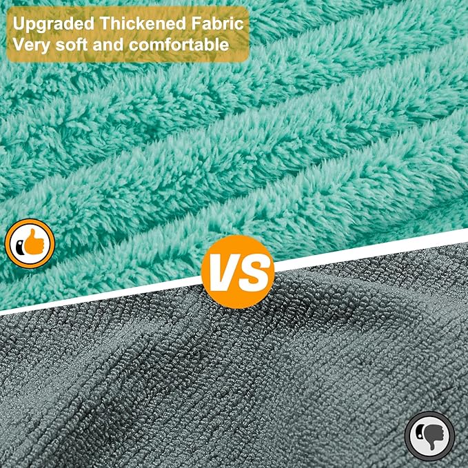 Bienbee Dog Bathrobe, Quick Drying Super Absorbent Dog Robes for After Bath, Warm Keeping Dogs Towel, Dogs Bath Supplies, Lake Green L
