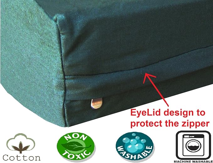 Dogbed4less XL Memory Foam Dog Bed Pillow with Waterproof Liner and Durable Pet Bed Canvas Cover 40X35 Inches, Olive Green