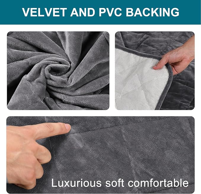 Velvet Quilted Armrest Covers - Water-Resistant Sofa Arm Protectors Set of 2 with Side Pocket Organizer, Non-Slip Furniture Covers for Chairs & Couches (Gray)