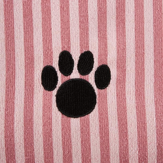 Bone Dry Pet Grooming Microfiber Towel, Striped Collection, X-Large, 41x23.5", Rose