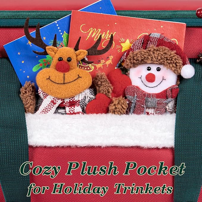 Christmas Ornament Storage Box with Adjustable Dividers Zippered Top Stores up to 36 Holiday Ornaments (4 Inch) Xmas Ball Decorations Organizer Storage Container Bin