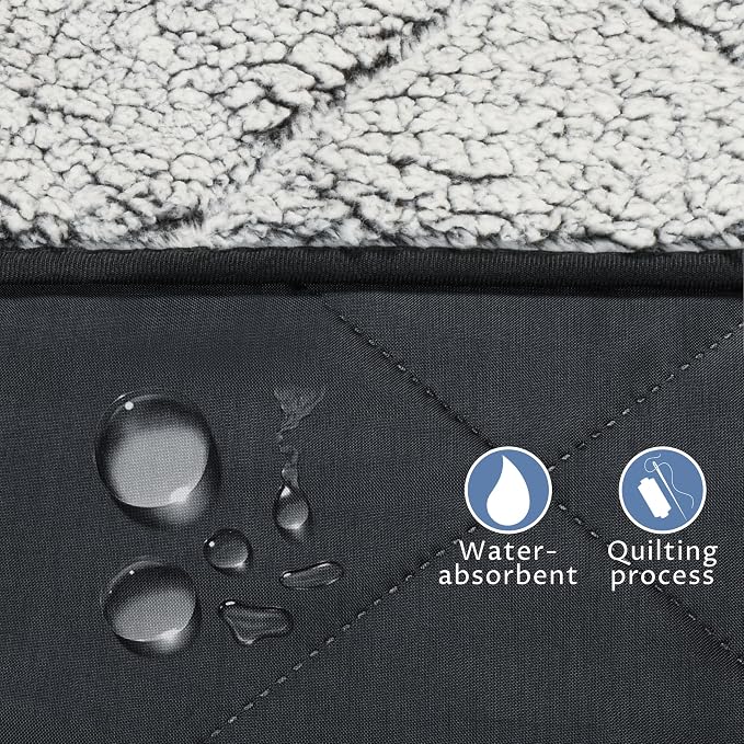 Tirrinia Waterproof Outdoor Blanket with Sherpa Lining, Windproof Foldable