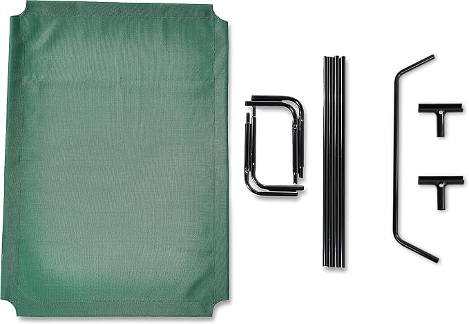 Amazon Basics Cooling Breathable Elevated Dog Bed with Durable Metal Frame for Large Dogs, X-Large, 60 x 37 x 9 Inch, Green, Easy to Clean