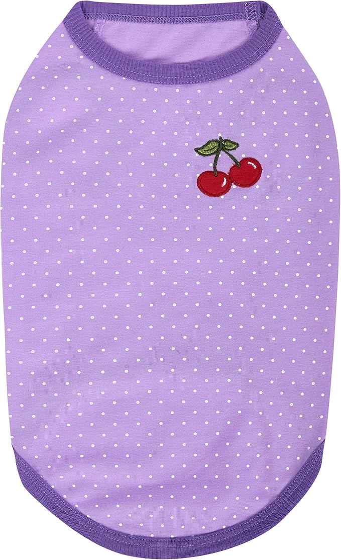 Blueberry Pet Pack of 2 Soft Spring Hope Floral Dog Clothes - Cotton Blend Dog Accessories for Small Dogs - Comfy Sweater Vest & Pajamas - Machine Washable Dog Shirt - Back Length 10 Inch