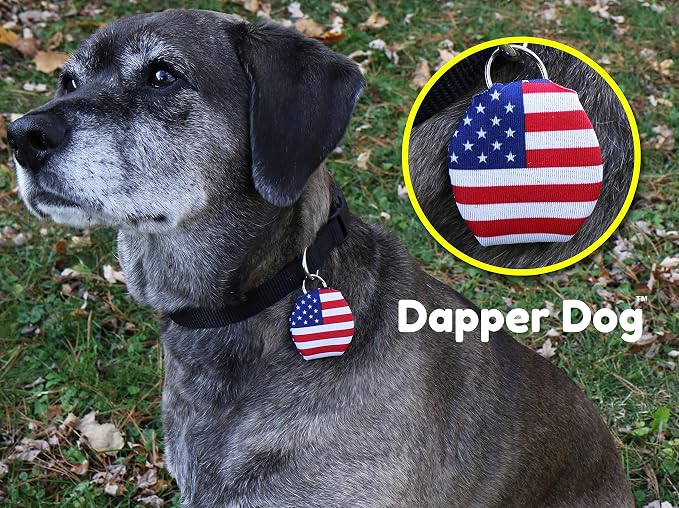 Dapper Dog - Dog Tag Silencer with Tag Ring (US Flag)
