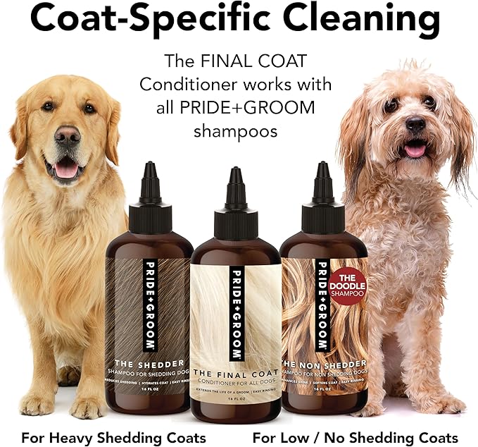 Pride and Groom The Final Coat Dog Conditioner – Formulated with All Natural Ingredients to Untangle and Nourish Any Coat for Improved Manageability and Long Lasting Shine – 16oz