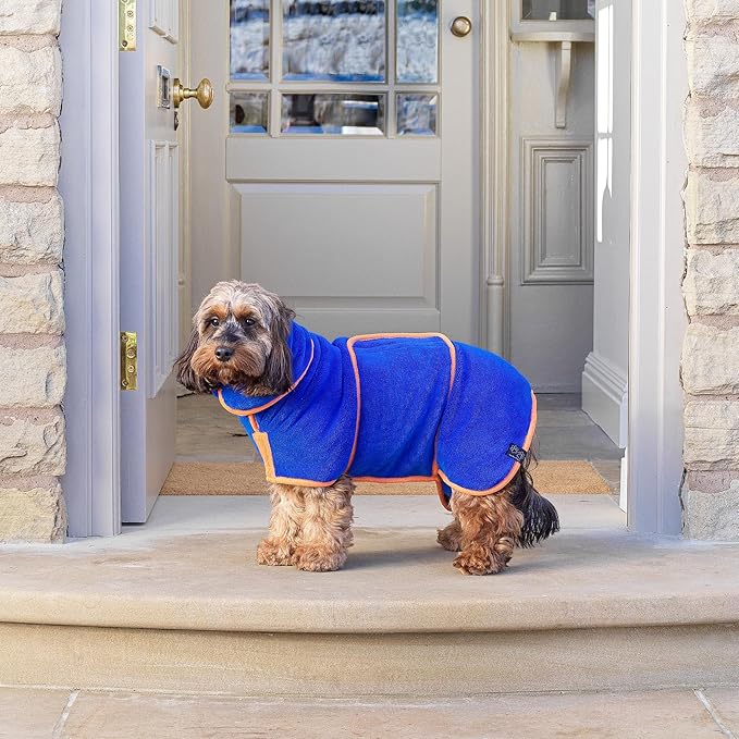 Lucky Pooch® Dog Robe - Luxurious Dog Bathrobe - Ultra Absorbent Dries Your Dogs in Minutes! Double-Layer, Super Soft Towel and Bath Robe All in One (XXXL, Royal Blue)
