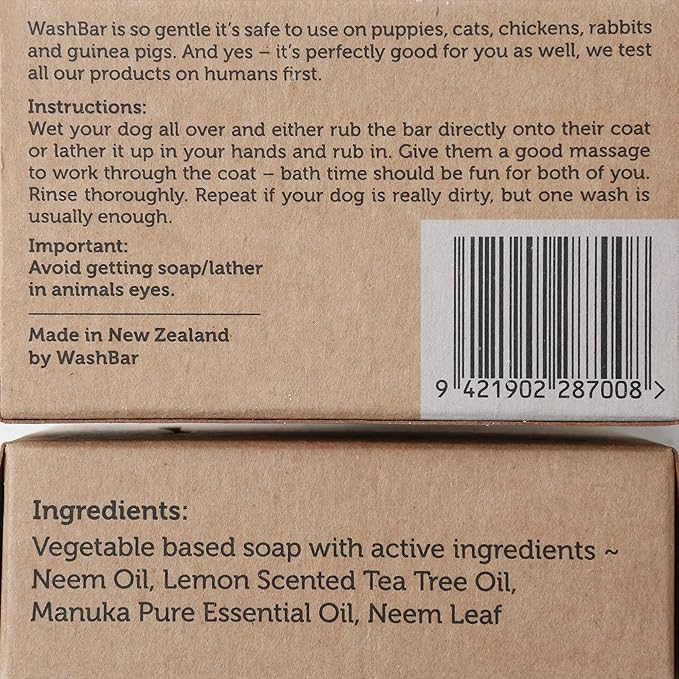 The Natural Dog Shampoo Bar Soap for Itchy Skin Relief - 3.5oz 100g - Dog Soap for Sensitive Skin with Manuka and Neem Oil to Ease Allergies and Itching