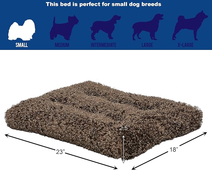 MidWest Homes for Pets Small QuietTime Deluxe Coco Chic Pet Bed, Ultra-Soft & Overstuffed, Machine Washable, Fits 24-inch Crate