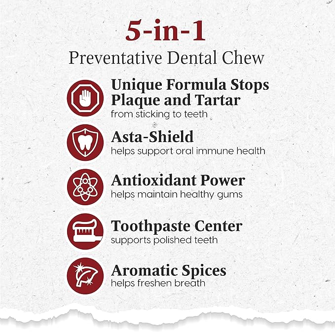 Ark Naturals Protection Plus Brushless Toothpaste for Small Breeds, 12 oz Bag, Dog Dental Chew with Toothpaste Center, Prevent Plaque & Tartar, Freshen Breath