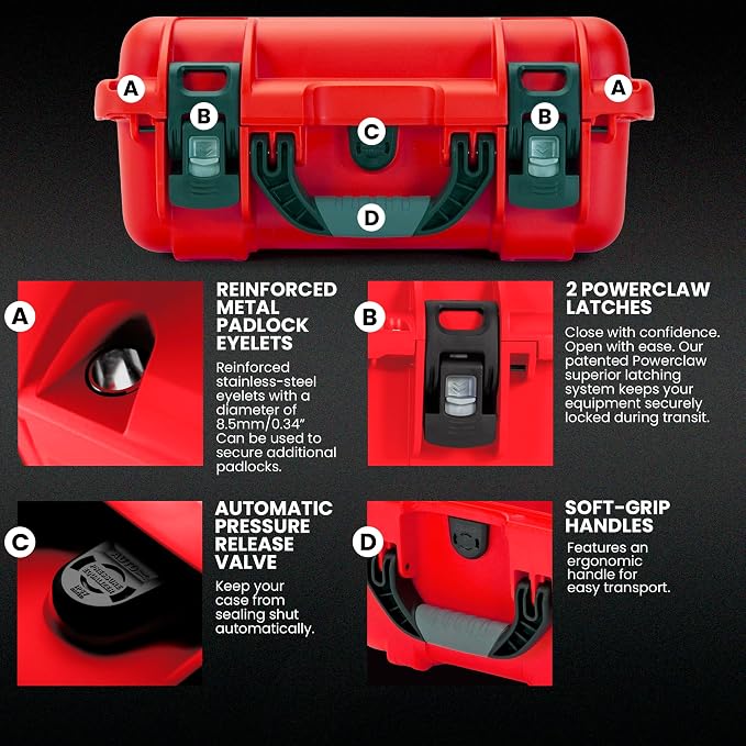 NANUK 915 Waterproof First Aid Box Empty – Durable, Medical First Aid Organizer Case, IP67-Rated, Dustproof, Impact-Resistant, and Floats (13.8" x 9.3" x 6.2") – Red | Floats (13.8' x 9.3' x 6.2'), Medical Organizer Case, IP67-Rated
