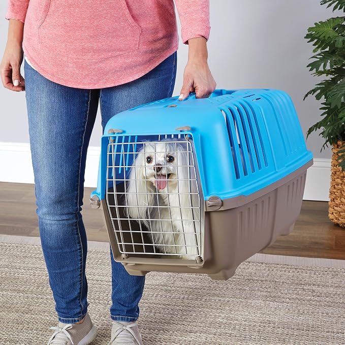 Midwest Spree Travel Carrier, 24-Inch, Hard-Sided, Red | Hard-Sided Pet Carrier, Steel Door, Ventilated Design, Locking Tabs, Easy Assembly