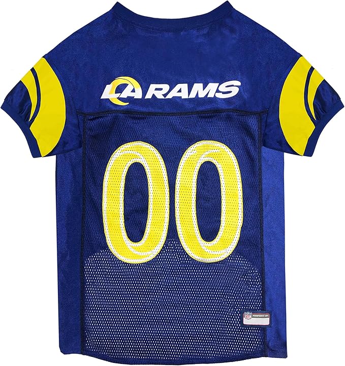 Pets First NFL Los Angeles Rams Dog Jersey, Size Small, Football Shirt Costume for Pet, Dog Sports T-Shirt, NFL Team Clothing for Cats, Licensed Pet Apparel Available in 7 Sizes and 32 Teams