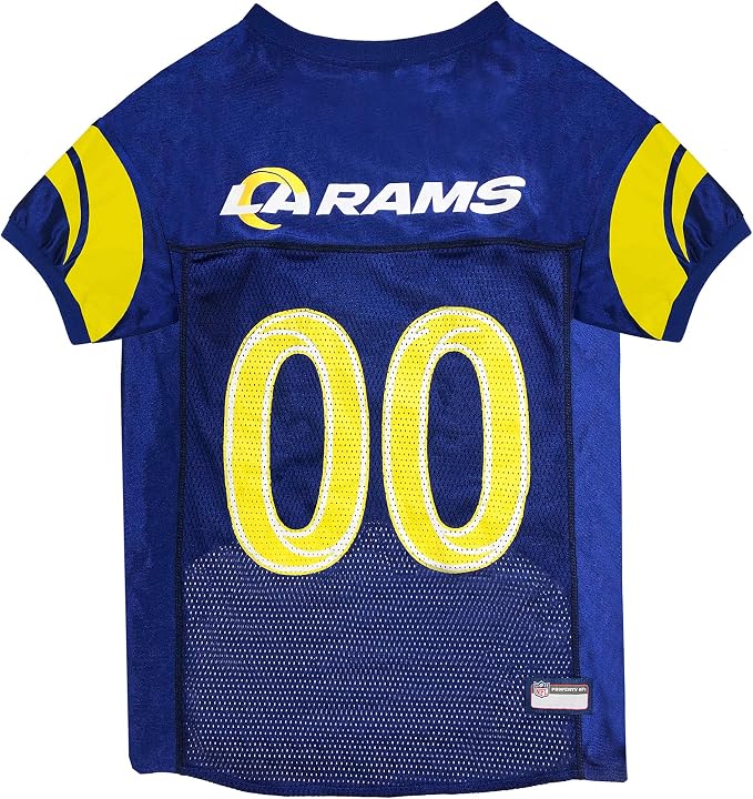 Pets First NFL Los Angeles Rams Dog Jersey, Size Large, Football Shirt Costume for Pet, Dog Sports T-Shirt, NFL Team Clothing for Cats, Licensed Pet Apparel Available in 7 Sizes and 32 Teams