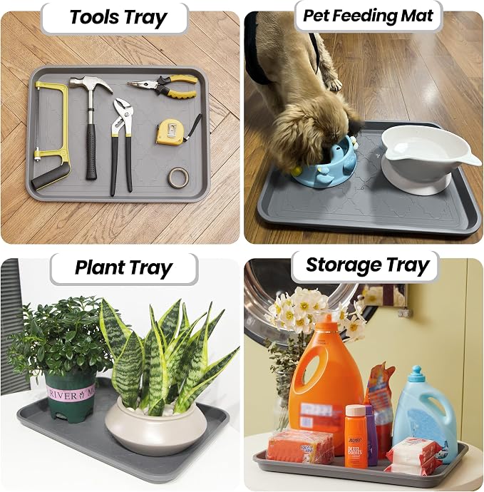 Boot Tray for Entryway Indoor, Heavy Duty Shoe Mat Trays 3 Packs, 16.7"x12.8" Waterproof Shoe Tray