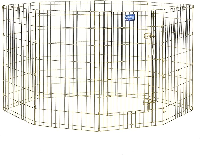 MidWest 42-Inch Exercise Pen, Single Door, 16 Sq Ft Play Area | for Indoor and Outdoor Use, Large Door Opening & Secure Latch, Easy to Set Up, Foldable Playpen