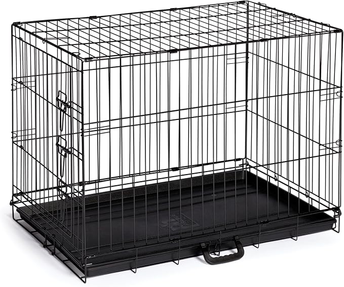 Prevue Pet Products Home On-The-Go Single Door Dog Crate Indoor - M, Black | Medium Collapsible Dog Cage for Travel, and Outdoor Use, Foldable Kennel Design, Deep Plastic Pan