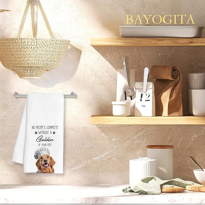 Golden Retriever Gifts Kitchen Towels Decorative, Gifts for Golden Retriever Lovers Dish Tea Towels for Kitchen Drying, Dog Mom Lovers Hand Towels, 16x24 Inch