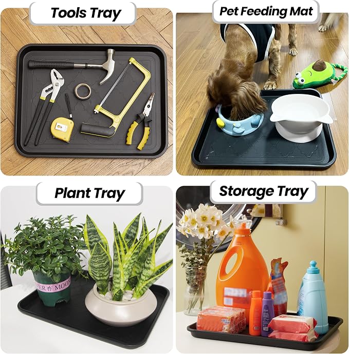 Boot Tray for Entryway Indoor, Heavy Duty Shoe Mat Tray 3 Packs, 16.7"x12.8" Waterproof Shoe Trays