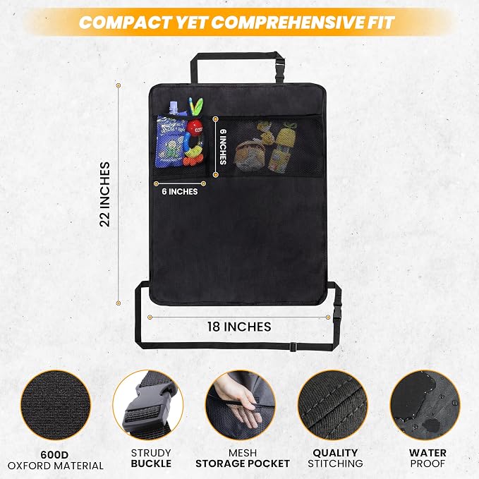 EcoNour Car Kick Mats Back Seat Protector