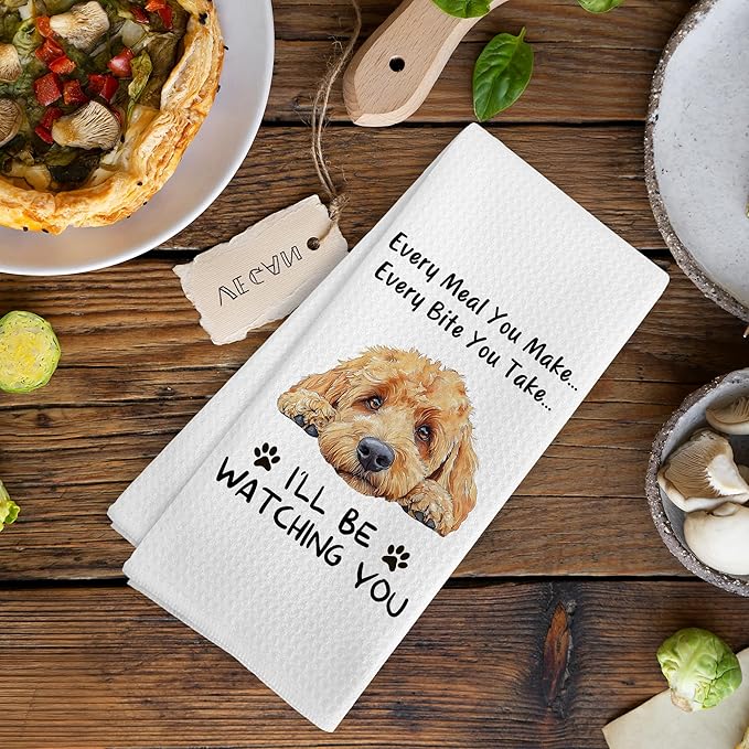 Funny Goldendoodle Every Meal You Make Every Bite You Take Kitchen Towels, Goldendoodle Golden Doodle Gifts for Owners Women, Golden Doodle Decor Dish Hand Tea Towels for Bathroom, 16x24 Inch