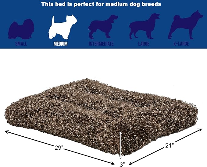 MidWest Homes for Pets Medium QuietTime Deluxe Coco Chic Pet Bed, Ultra-Soft & Overstuffed, Machine Washable, Fits 30-inch Crate