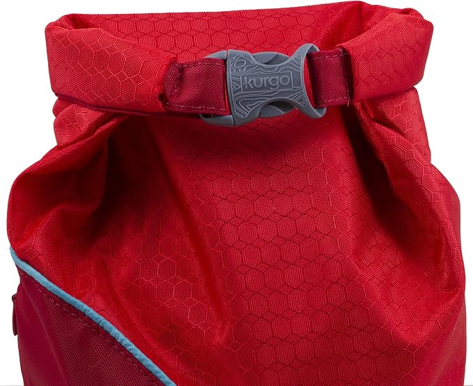 Kurgo Kibble Carrier, Chili Red | Dog Food Travel Bag, Ripstop Material, Food-Safe Liner, Bottom Bowl Stash Pocket, Side Zip Pocket, Hold Up to 5 Lb of Kibble