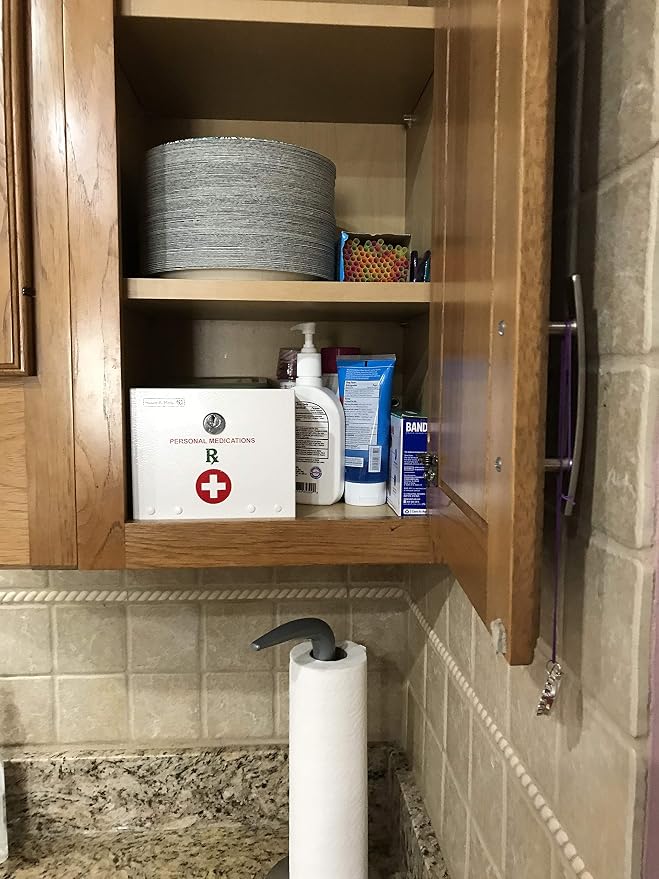 Secure-A-Meds Steel Locking Safe, keeping your Medications, C B D products private & secure. USA Patent Pending By Dr. Organizer