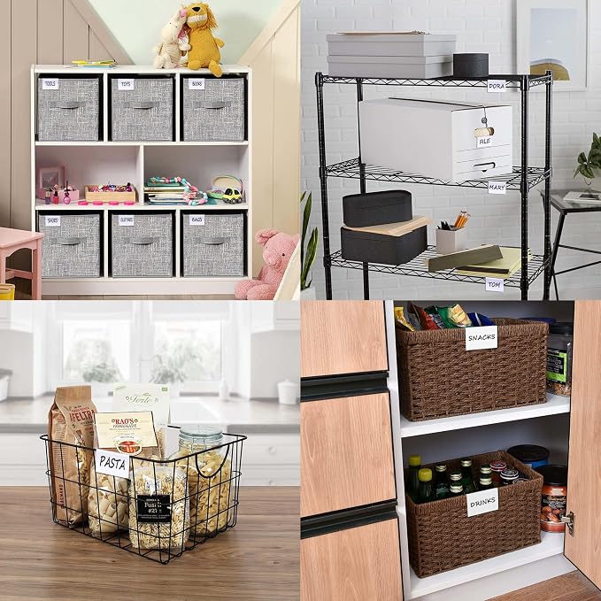 50PCS Basket Bin Labels Clip On,ChanQnTon Clear Plastic Label Holders for Storage Bins, Wire Shelf Price Tags,Merchandise Display Signs,50PCS 9X4CM Paper Inserts Included.(Size:3.54x1.57inch/9x4cm)