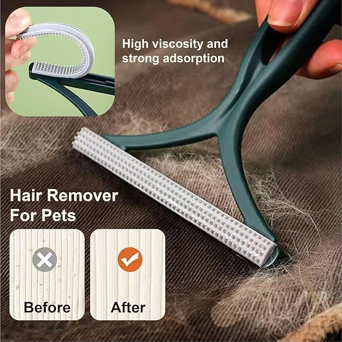 3-Pack Magic Brush Pet Hair Removal Gloves with A Hair/Lint Removal Tool – Remove Cat/Dog Fur from Clothing, Furniture, Car Seats, Bedding & Carpet