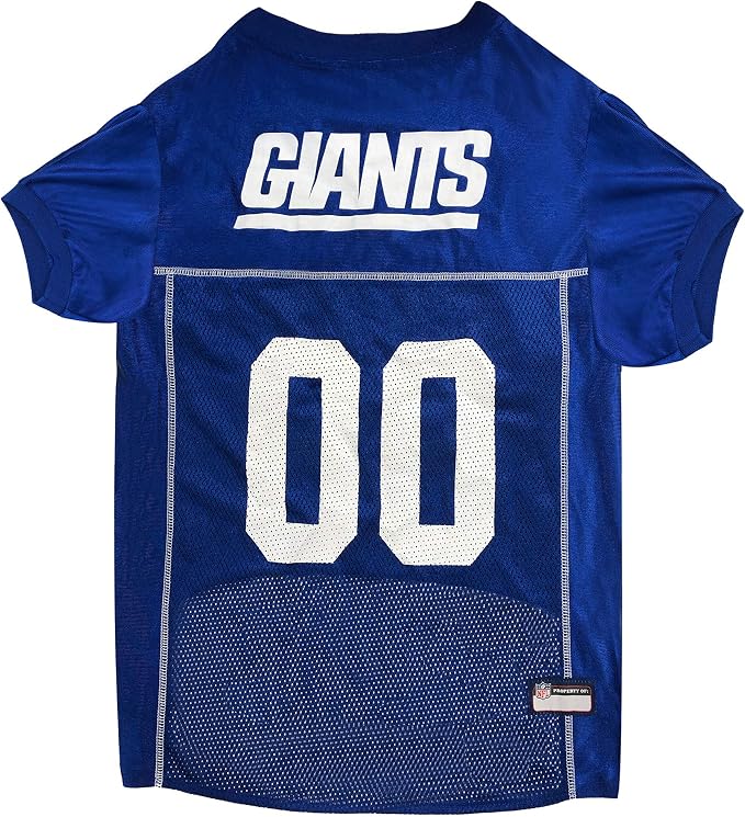 Pets First NFL New York Giants Dog Jersey, Size Large, Football Shirt Costume for Pet, Dog Sports T-Shirt, NFL Team Clothing for Cats, Licensed Pet Apparel Available in 7 Sizes and 32 Teams