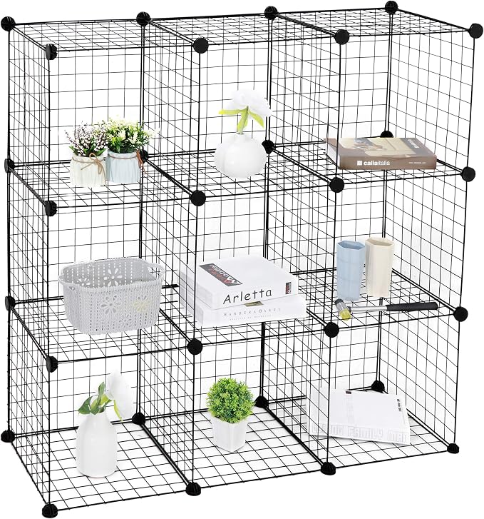Pet Playpen, 36 Panels Indoor Small Animal Cage, Metal Wire Fence for Guinea Pig, Rabbits, Ferret, Free-Combine DIY Pet Villa, Black